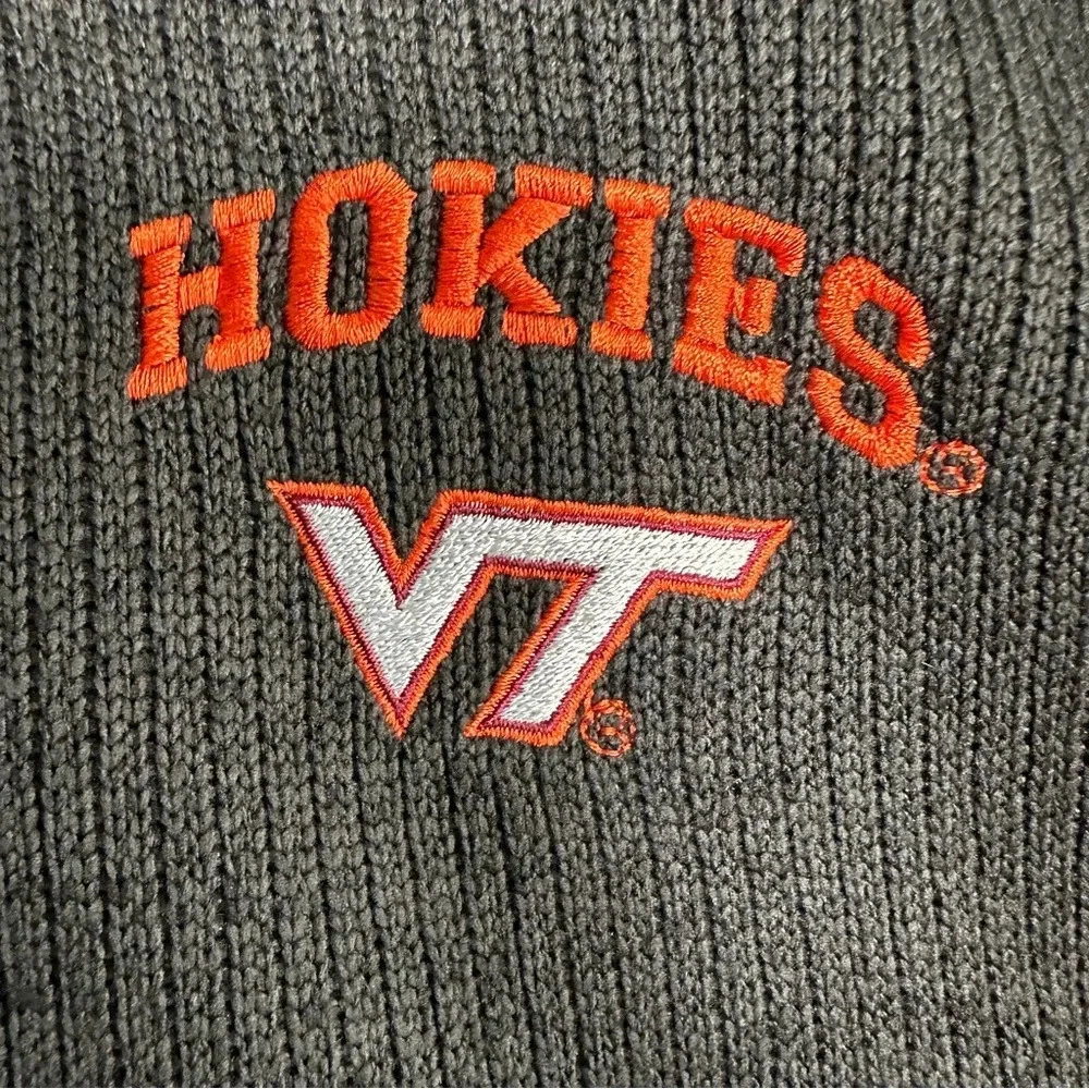 Mens Champion Virginia Tech 1/4 Zip Knit Pullover Embroidered Black Size XXL